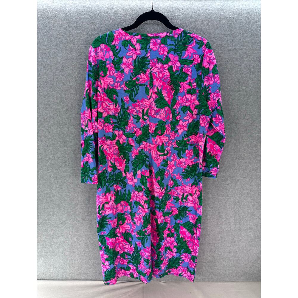 Lilly Pulitzer Women's XL NWT Tessa 3/4 Sleeve V Neck Cerise Pink Safari Sunset - Picture 3 of 13